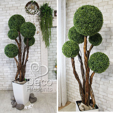 Artificial tree made from five balls of boxwood, buy for a restaurant