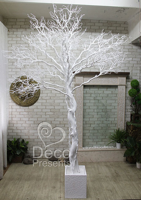 Large wedding tree made of white plastic branches, buy for a wedding ceremony