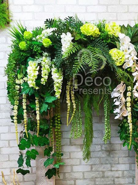 Floral installation of flowers for the interior of a cafe, Buy in USA, Singapore, Australia, New Zealand