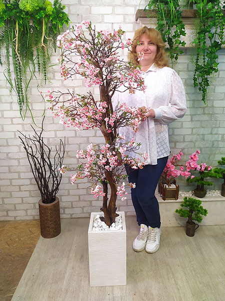 Buy artificial flower trees in pots for office interior in USA, Czech Republic, Slovakia, Hungary, Croatia