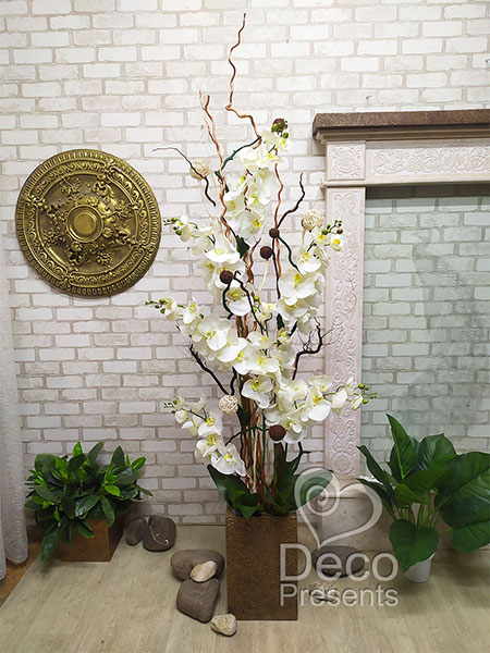 Buy artificial flower installations from Orchid flowers for office interior in USA, Canada, Australia