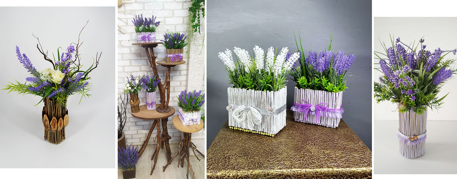 Buy compositions of artificial Lavender flowers for cafe tables