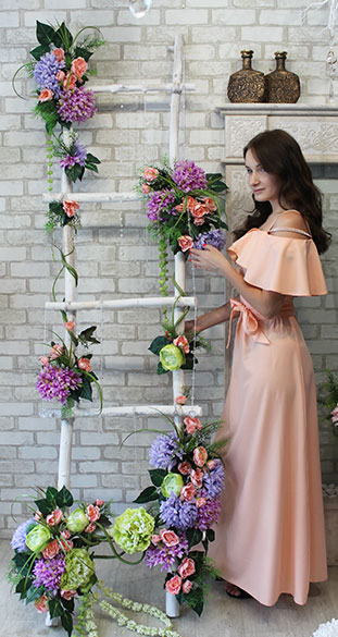 Stair with flowers, buy for restaurant interior