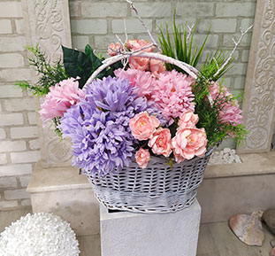 Provence basket with flowers for wedding photography, buy in the USA, Australia, Canada