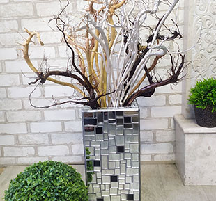 Mirror mosaic floor vase, buy for restaurant interior