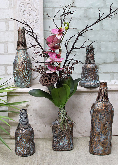 Set of decorative bottles for showcase decor, Germany, France, Austria, Switzerland