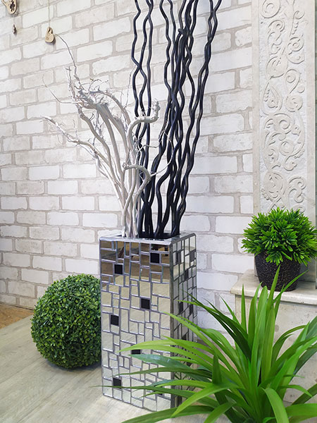 Mirror mosaic floor vase, buy for interior, Germany, Austria, Switzerland