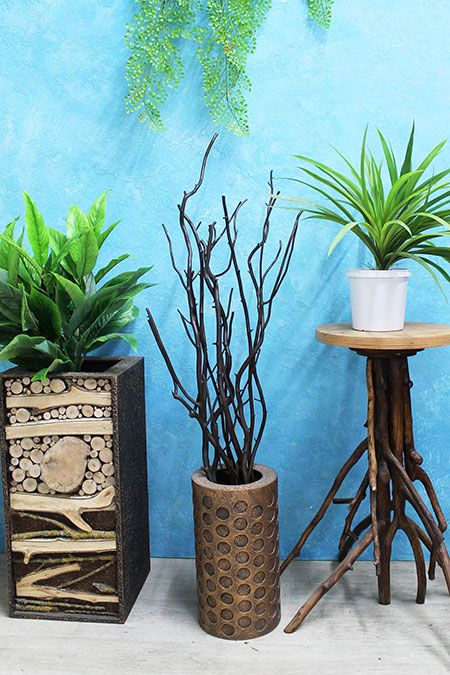 Set of floor vase and twisted wavy wooden branches , buy for interior, USA, Australia, Singapore