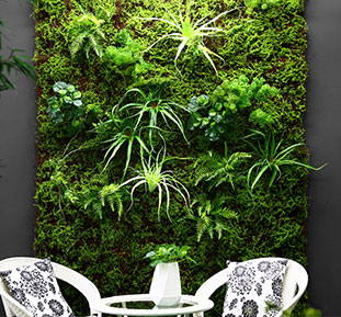 Decorative wall decor made of artificial plants and moss, buy in Germany, Austria, Switzerland, Denmark